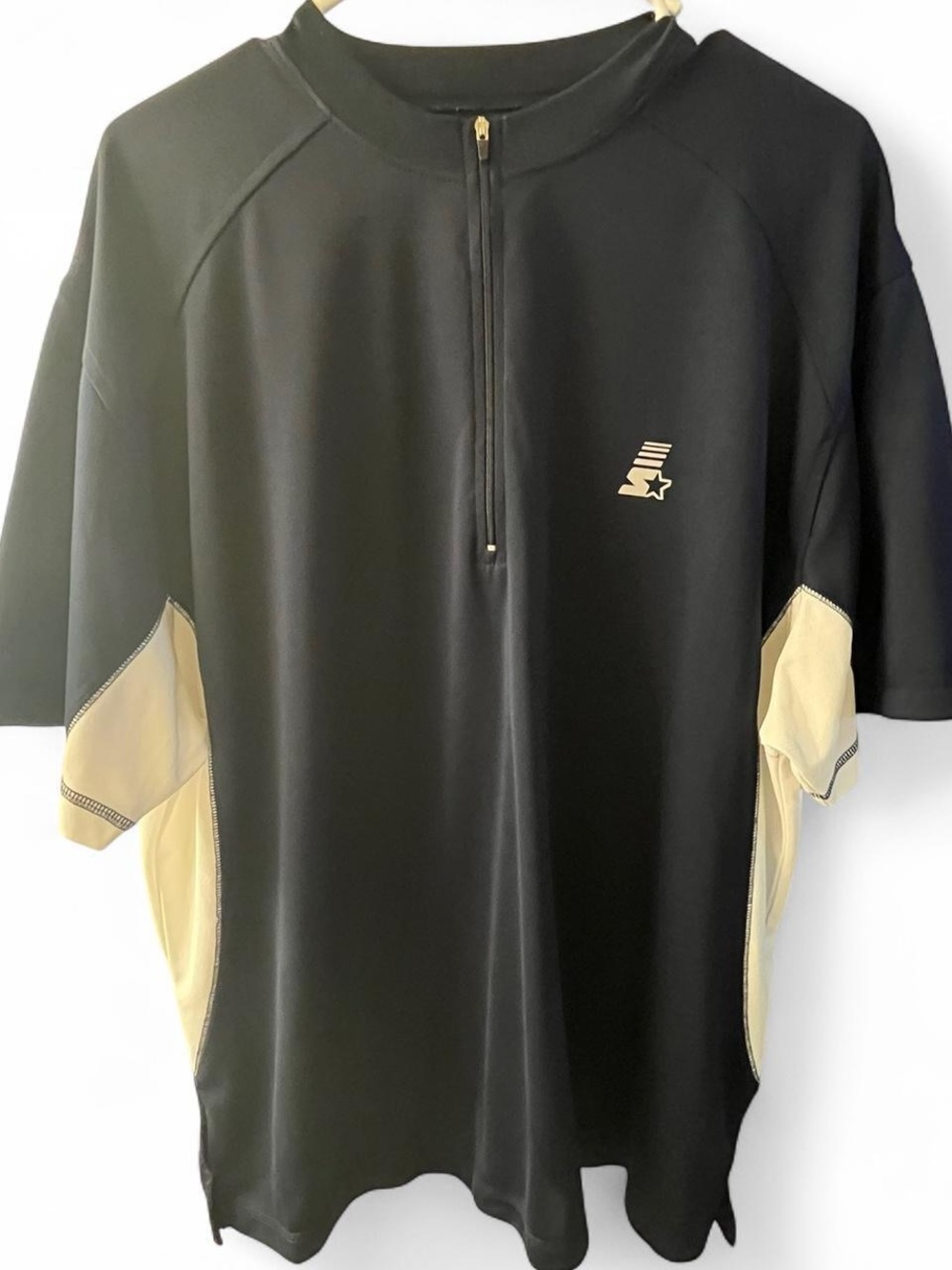 STARTER Navy and White Short-Sleeve Quarter-Zip Performance Shirt - Picture 2 of 4
